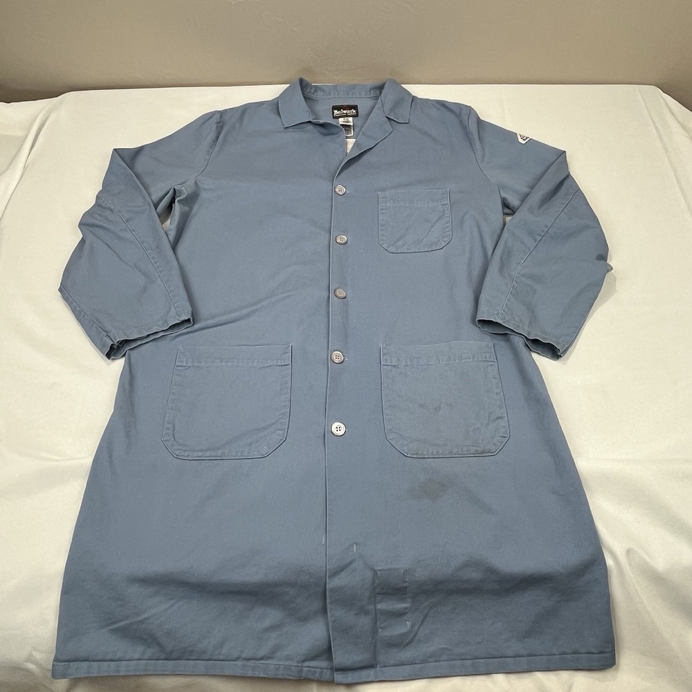 Bulwark Fire Resistant FR‎ Lab Coat Large Blue USED
